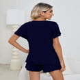 thumbnail image 6 of LYMAYTER‌ ‌Comfy Sleepwear Set for Women's Breathable Relaxed Two-Piece‌ Short Sleeves Set, 6 of 9