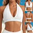 thumbnail image 2 of TOWED22 Bikini Tops for Women - Large Bust Swimsuit Top Only Knot Twist Full Coverage Bathing Suit White,L, 2 of 9