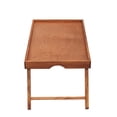 thumbnail image 2 of Home Basics Multi-Purpose Wooden Bed Tray With Carved Handles and Folding Legs, Pine, 2 of 9