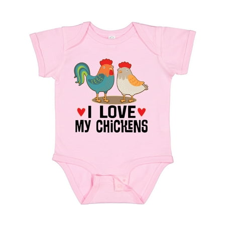 Inktastic Chicken Farmer I Love My Chickens Boys or Girls Baby Bodysuit