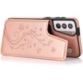 thumbnail image 6 of Phone Case for Samsung Galaxy S21 Glaxay S 21 5G 6.2 inch with Tempered Glass Screen Protector and Card Holder Wallet Cover Stand Flip Leather Cell Accessories Gaxaly 21S G5 Cases Women Girl Rose Gold, 6 of 13