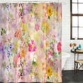 thumbnail image 3 of Spring Floral Waterproof Fabric Shower Curtain,Elegant Watercolor Botanical Summer Flower Waterproof Fabric Shower Curtain for Bathroom Curtains Bathtubs Shower Curtains with 12 Hooks Small 36x72in, 3 of 8