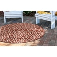 thumbnail image 3 of Jill Zarin Outdoor Collection Area Rug - Turks and Caicos (6' 7" Round Rust Red/Ivory), 3 of 7