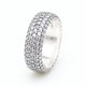 thumbnail image 5 of Anillo de plata con pavé de tres filas eterno bañado en plata, anillo de diamantes de lujo a la moda, regalo de poder para el dedo para mujeres, 5 of 5