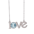 thumbnail image 1 of Pendentif Collier Amour Motif Bleu Foncé Royal Ancien Bijou Charme, 1 of 3
