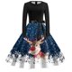 thumbnail image 3 of Vestidos de Dama Vestido de Mujer de Corte A Vestido de Navidad de Manga Larga Con Cuello Redondo y Lazo Vestido de Falda de Fiesta de Cintura Elegante, 3 of 3