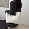 thumbnail image 4 of PU Leather Tote Bag, Shoulder Bags for Women, Top Handle Handbags, Large Purse Lightweight&Comfortable To Carry for Work Travel Shopping （White）, 4 of 6