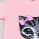 thumbnail image 5 of Vestido De Niña Con Estampado De Gato Con Lazo Una Falda De Línea Color O Cuello Vestido De Camiseta De Manga Corta [Yue Xinghui] Propiedad Intelectual Procesada Vestido De Niña ANGGREK Color O Neck Short Sleeve T Shirt Dress, 5 of 7