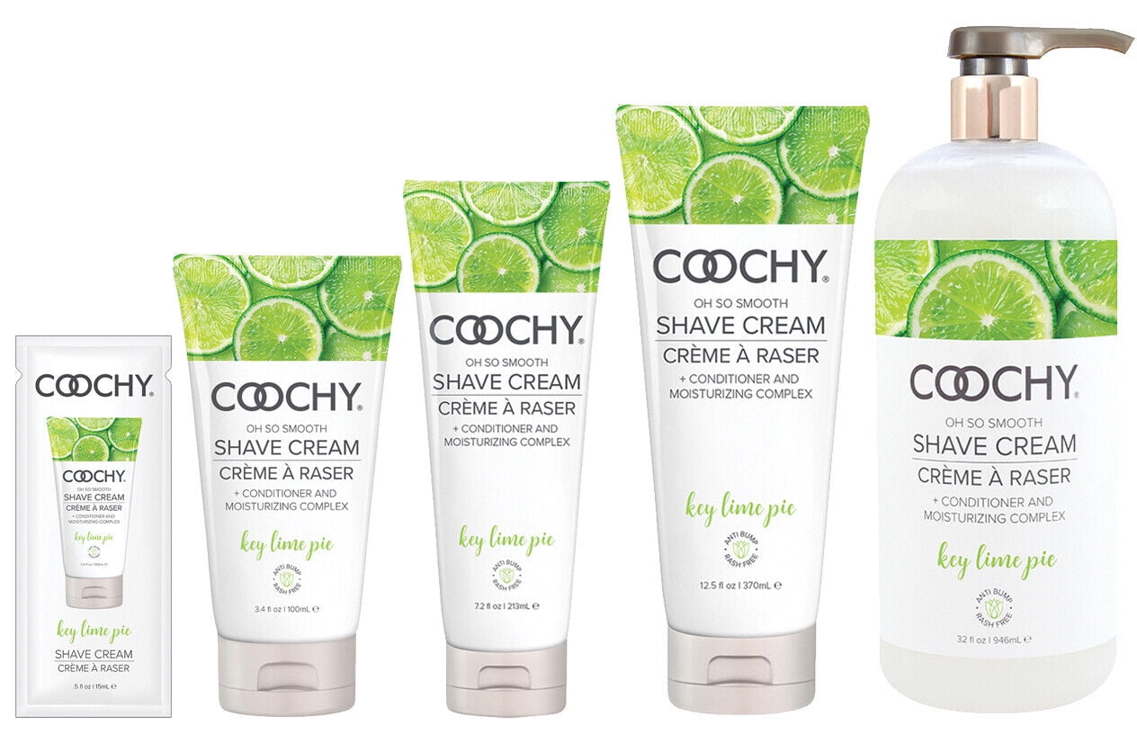 Coochy Intimate Shaving Cream RashFree for Pubic, Bikini Line, Armpit and More, Key Lime 12.5