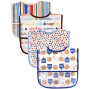 (2 Pack) Luvable Friends Baby Boy and Girl PEVA Bib, 4-Pack