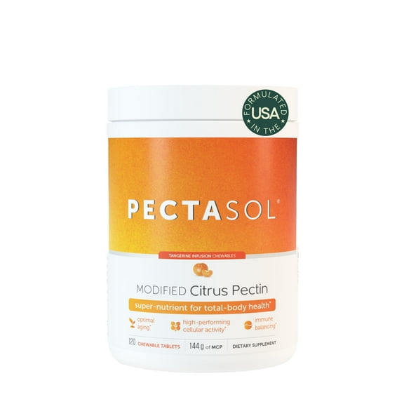 EcoNugenics PectaSol Modified Citrus Pectin for Total-Body Health and Optimal Aging - 120 Chewable Tablets