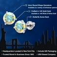 thumbnail image 2 of Gem Stone King 14K White Gold Mercury Mist Mystic Topaz 3 Prong Martini Screw Back Stud Earrings for Women Men (2.00 Cttw, Gemstone, Round 6MM), 2 of 6