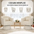 thumbnail image 4 of CRERIYO 360° Swivel Accent Chair Set of 1, Cloud Velvet Upholstered Barrel Seat with a Pillow, Round Lounge seating for Living Room, White, 4 of 6