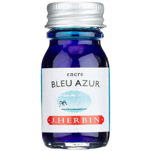 Herbin Fountain Pen Ink - 10ml Bottle - Bleu Azur