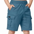 thumbnail image 3 of DJDLJWCJ Boys Cargo Shorts with Pockets Elastic Waist Relaxed Fit Athletic Shorts Workout Pants Boys for Outdoor Sports, Blue 14 Years, 3 of 9