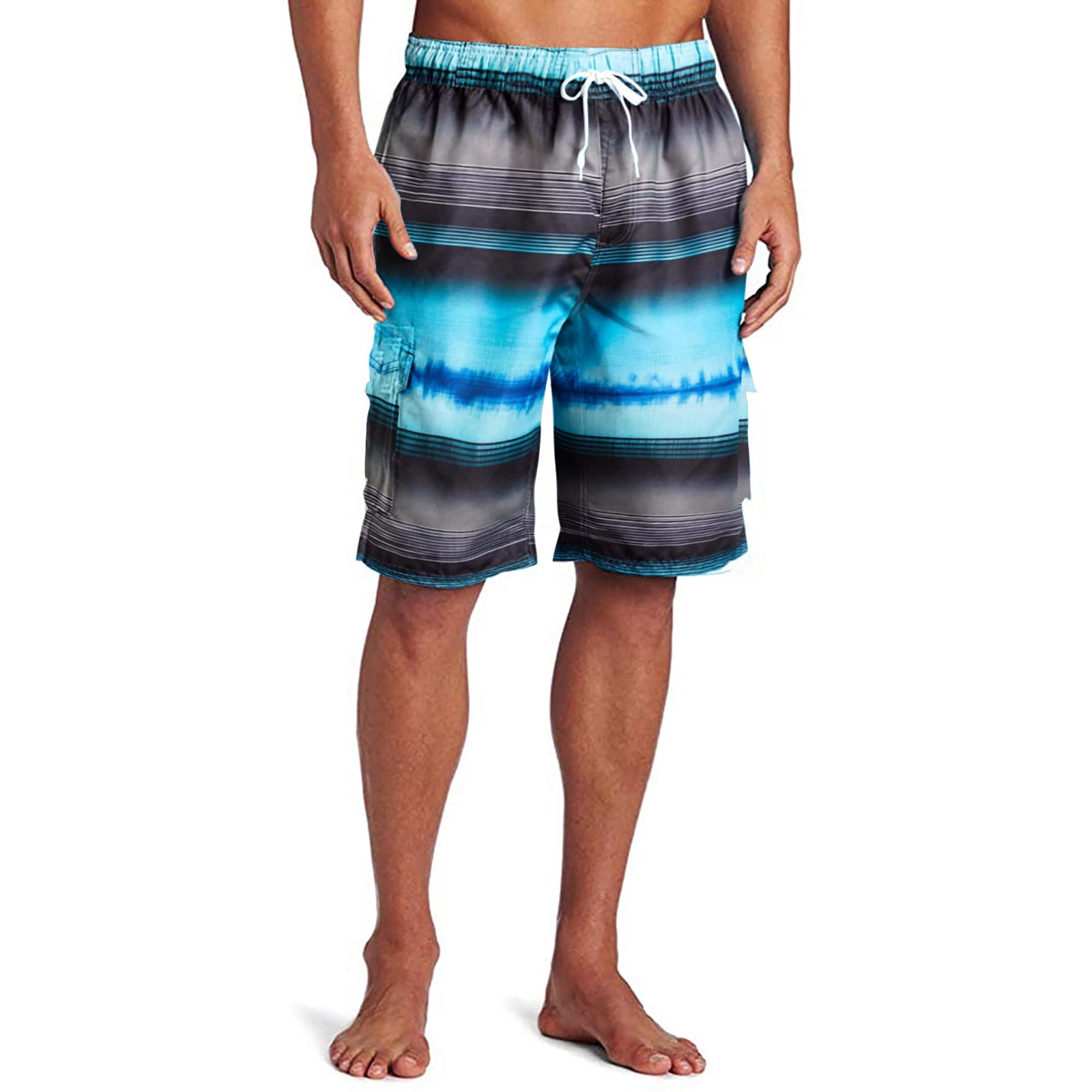 Leisue Colorful Patterns Quick Dry Elastic Lace Boardshorts Beach Shorts Pants Swim Trunks Man Swimsuit with Pockets 
