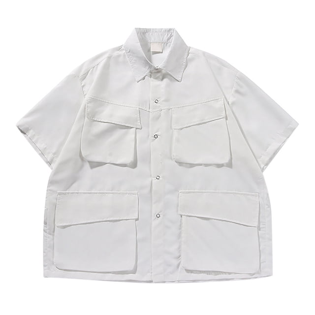 Men's Functional Cargo Shirt - Short Sleeve with Front Pocket for Everyday Comfort and Durable Utility