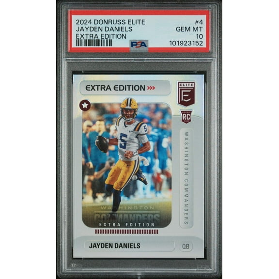 Graded 2024 Panini Donruss Elite Jayden Daniels #4 Extra Edition Rookie RC Football Card PSA 10 Gem Mint