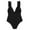 Black, variant on Womens Ruffle One Piece Swimsuits Sexy Halter V Neck Tummy Control Bathing Suits Ruched Wrap Ribbed Swimsuit
