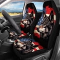 thumbnail image 2 of Binienty USA Flag Wolf Car Accessories Interior Decor 4 Pcs , Auto Seat Cover for Men Women, Car Front Seats and Rear Split Bench Cover Accessories Interior Decor, 2 of 6