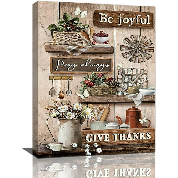 Sps ssion Artist Be Joyful Wall Art 12"x16" Framed Farmhouse Canvas Art Prints