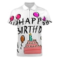 thumbnail image 4 of Happy Birthday! Men Zipper T-shirt Summer Casual Short Sleeve T-shirt Top, 4 of 7