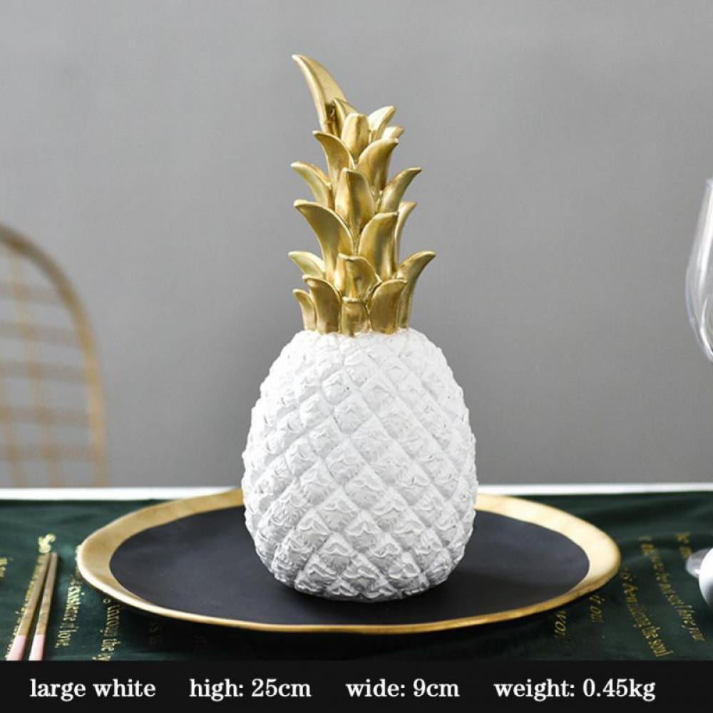 Pineapple Diamante Detail Black Silver Ceramic Ornament Home Decor 