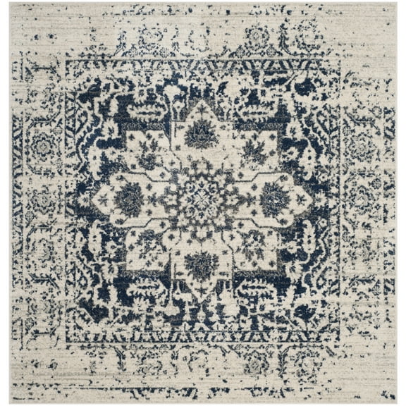 SAFAVIEH Madison Katina Oriental Area Rug, Cream/Navy, 10' x 10' Square