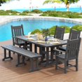 thumbnail image 4 of Paradise 6-Piece Dining Table and Arm Chair Set with Dining Bench, 4 of 4