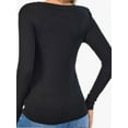thumbnail image 3 of Long Sleeve T Shirts for Women Ribbed Knit Basic Tops Casual Slim Fitted Tee Tshirts, 3 of 4