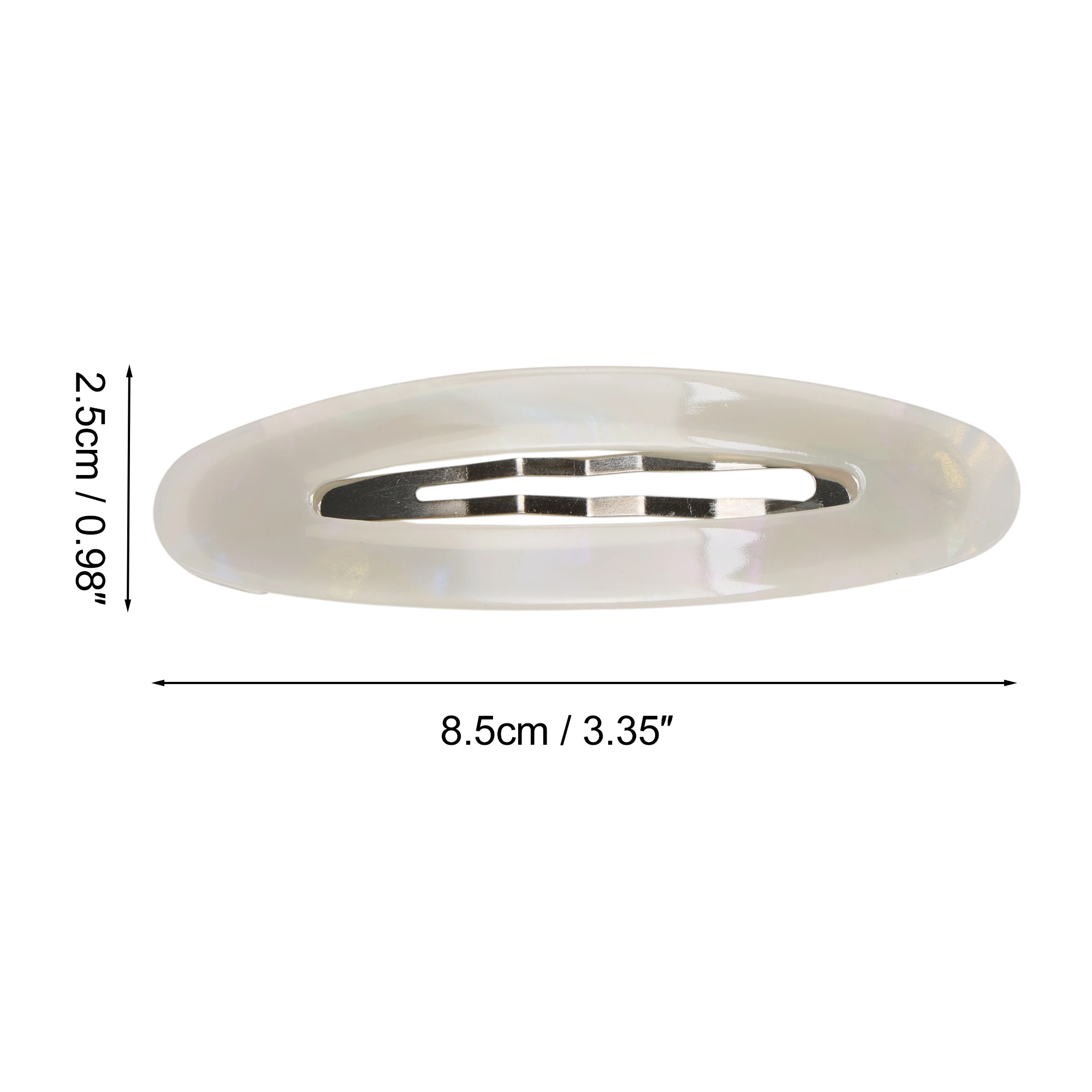 Unique Bargains Stylish Acetate Hair Snap Clip White Colorful