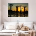 thumbnail image 2 of Elephant Stock Silhouetted Morondava Baobab Trees Wall Art - Horizontal Canvas Wall Art - Living Room Wall Decor - Floral And Botanical Canvas - Black And Orange Decor - 45" x 30", 2 of 8