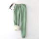 thumbnail image 3 of Gibobby Pantimedias Cómodas y Cálidas Engrosamiento Mostrar pantalones cálidos relleno Pantalones finos Pure Ladies Loose Color Yard Pants（Verde， XXXXXL), 3 of 3