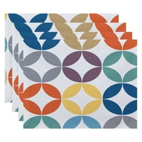 Simply Daisy 18" x 14" Eye Opener Geometric Print Placemat, Set of 4
