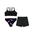 thumbnail image 4 of CHICTRY Kids Girls 3Pcs Swimwear Sleeveless Strappy Back Crop Top with Briefs Shorts Swimming Bathing Suit Night Pegasus 8, 4 of 7