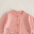 thumbnail image 6 of Mercatoo Newborn Baby Girls Cardigan Sweater Knit Embroidered Crewneck Shirt Infant Cute Buttons Breathable Long Sleeve Tops, 6 of 8
