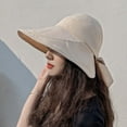 thumbnail image 2 of CoCopeanut Topi Pelindung Musim Panas Panama Wanita Baru Topi Matahari Topi Pantai Lebar Tepi Besar Topi Ember Topi Pelindung UV Pantai Merk Chapeau Femme Bob, 2 of 6