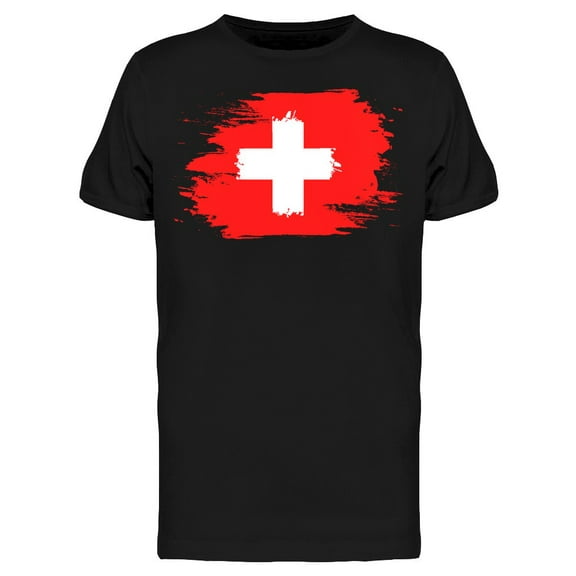 Paint Strokes Flag Switzerland T-Shirt Men -Image by Shutterstock, Male XX-Large