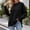 Black, variant on Women Sweatshirt Sevevn Crew Neck Oversized Fit French Terry Fabric Drop Shoulder Long Sleeve Tunic Top With Side Slit Hem For Daily Casual Lounging Wear