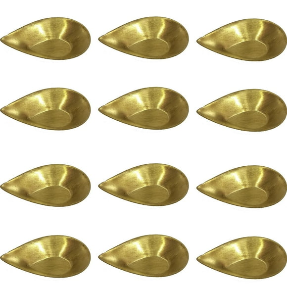 Golden Pital Diyas Set Of 12 Formal Diya - 2 Inch | Modern Designed Pital Diyas For Pooja - Lightweight & Beautiful