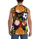thumbnail image 4 of Fotbe Balls Men's Camiseta sin Mangas Estampada para Hombres, Playera Casual para Gimnasio, Entrenamiento, Playa-Large, 4 of 7