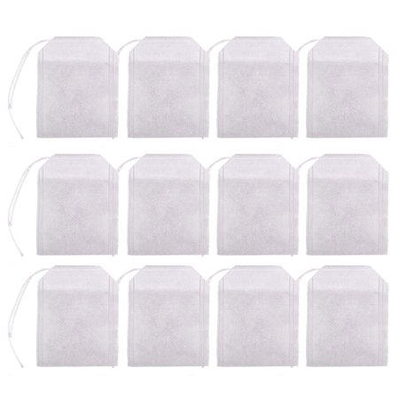 300pcs Drawstring Non-woven Fabric Tea Bags Disposable Medicine Bags (White)