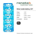 thumbnail image 2 of Renata 337 SR416SW Batteries - 1.55V Silver Oxide 337 Watch Battery (20 Count), 2 of 5