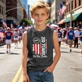 thumbnail image 6 of Kids USA 250th Independence Day Sleeveless Tank Top, Patriotic Flag Print Crew Neck Casual Tee for Boys Girls, Lightweight Summer Top for 4th of July(Grey1,3-4 Years), 6 of 6