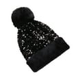 thumbnail image 5 of AWZXDE Winter Glitter Sphere Ear Cover Hat Thermal Winter Hats For Women Cold Weather Thickened Warm Knitted Cap Black, 5 of 5