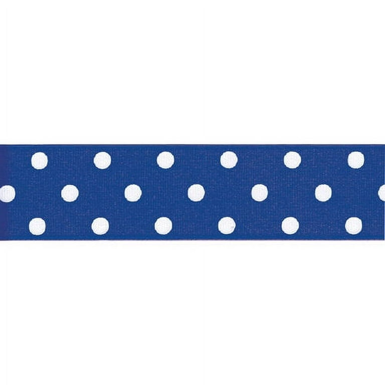 Offray 5/8 Royal Blue Grosgrain Ribbon with White Saddle - 9 ft