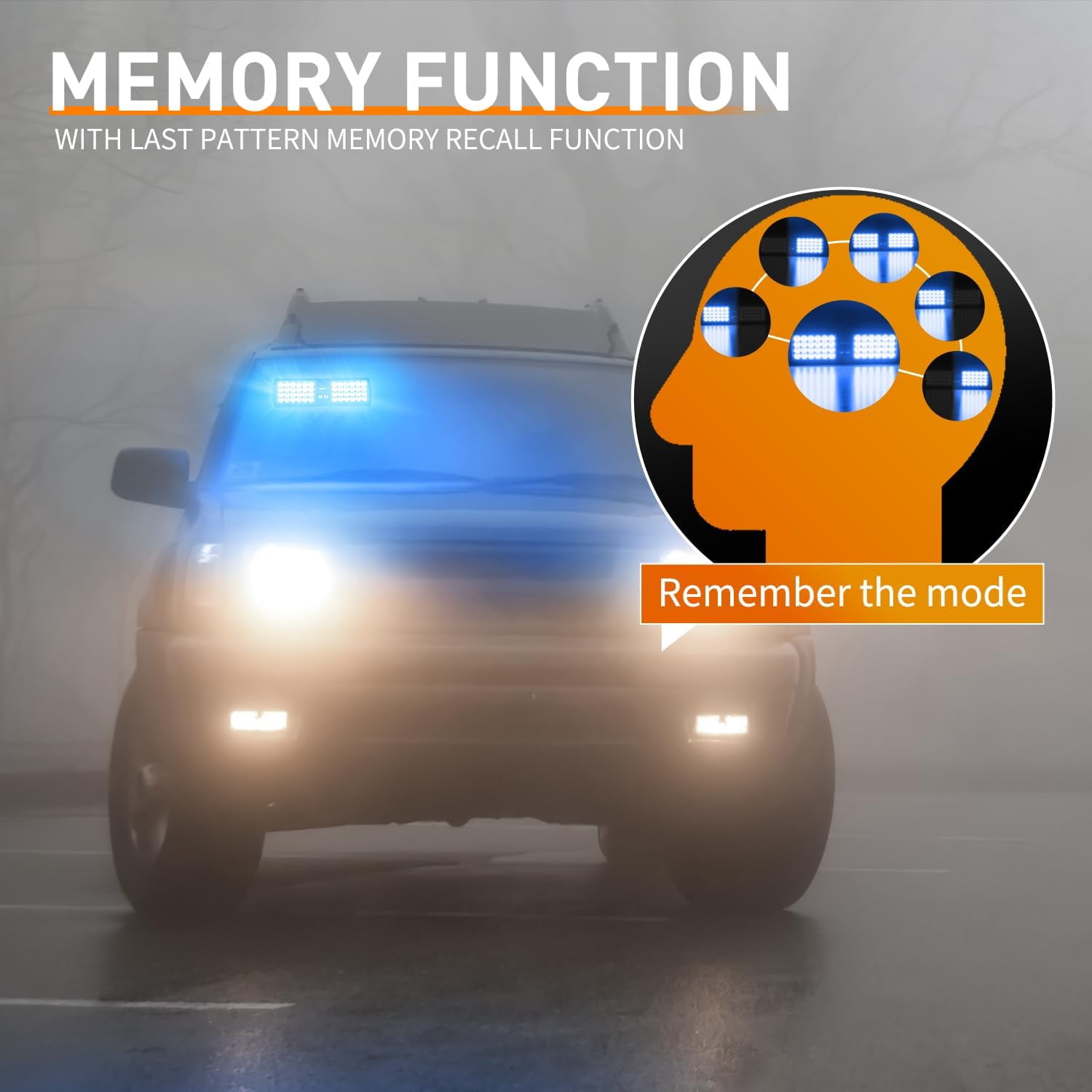 Nilight Blue 48Led Strobe Lights Interior Windshield Emergency Warning Lights for Truck