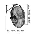 thumbnail image 3 of VEVOR 18 Inch Industrial Wall Mount Fan, High Velocity 4000 CFM Indoor Fan with 3 Speeds, Powerful Motor Garage Wall Fan with Aluminum Blades for Workshop, Warehouse, Greenhouse, Commercial, 3 of 9