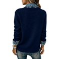 thumbnail image 6 of WHEANG Cardigan Sweaters for Women Collar Knit Cardigan Button Down Casual Open Front Sweater Long Sleeve Lightweight Womens Tops Blue S, 6 of 6