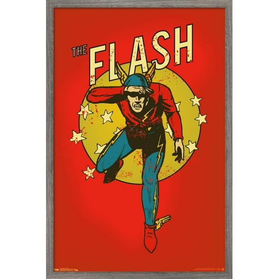 DC Comics - The Flash - Vintage Wall Poster, 14.725" x 22.375", Framed